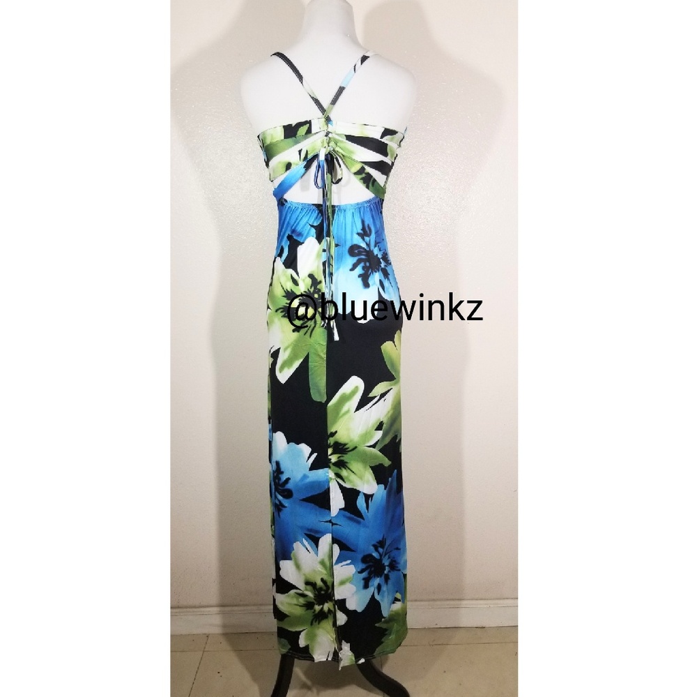 Green/Blue Floral Maxi Dress *** - Picture 3 of 5